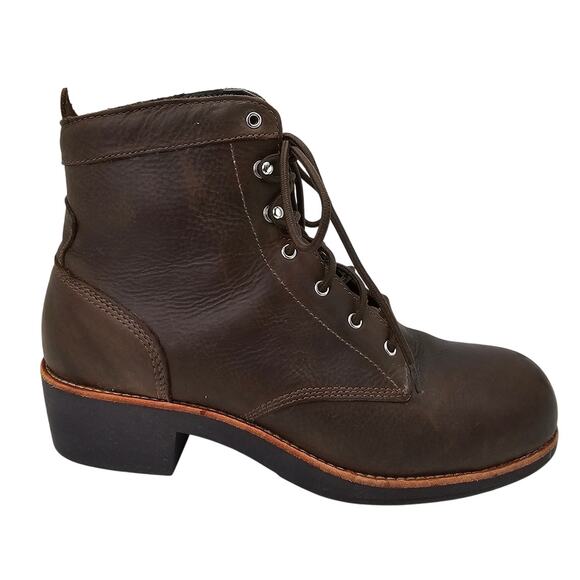 WORX By Red Wing Brown Ankle Boot Steel Toe ASTM Safety Work Bootie Women's 9.5W - Picture 1 of 9